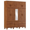 Ver imagem 1 de Guarda Roupa Tripartido 11 Portas 4 Gavetas com Espelho Cobre Imbuia - Fn