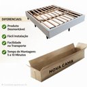 Ver imagem 2 de Cama Box Base Queen Size 156x197 Desmontável Tecido Premium 100% Madeira - Nova Cama