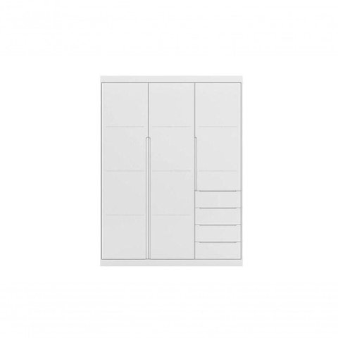 Guarda Roupa Pérola 3 Portas 4 Gavetas MDF Branco Phoenix Baby 165cm