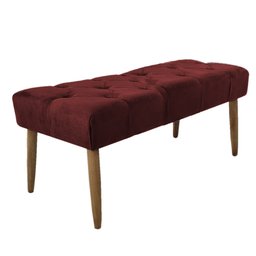 Banco Estofado Jade 120xcm Suede Vinho - Majú Decor - 2