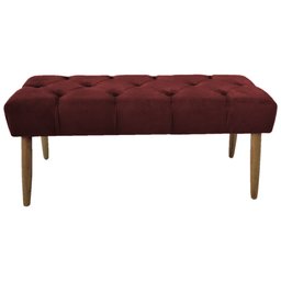 Banco Estofado Jade 120xcm Suede Vinho - Majú Decor - 1