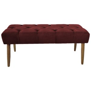 Banco Estofado Jade 120xcm Suede Vinho - Majú Decor