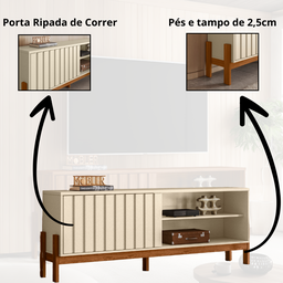 Rack Sala para Tv até 80 Polegadas Aurora:pérola Metalizado - 4