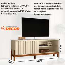 Rack Sala para Tv até 80 Polegadas Aurora:pérola Metalizado - 3