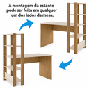 Ver imagem 4 de Escrivaninha com Estante e Prateleiras Match Off White e Carvalho