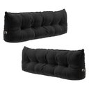 Ver imagem 1 de Kit 02 Almofadas para Cabeceira Encosto Apoio Lombar Spot 90cm com Porta Celular Veludo - Desk Desig