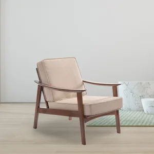 Poltrona de Madeira Linho Cru Amy