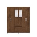 Ver imagem 1 de Guarda Roupa Casal Abruzzo 6 Portas de Bater 2 com Espelhos 2 Gavetas Nogueira G98 - Gran Belo