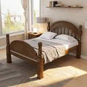 Ver imagem 4 de Cama Casal Queen em Madeira Maciça Torneada Peseira Alta 160cm Eliabe B07 Castanho - Lyam Decor