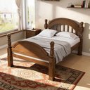 Ver imagem 3 de Cama Casal Queen em Madeira Maciça Torneada Peseira Alta 160cm Eliabe B07 Castanho - Lyam Decor