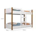 Ver imagem 3 de Beliche Infantil com Escada e Grade Reforçada Segura 100%MDF: Branco/Jequitibá