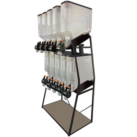 Dispenser 10 Módulos 35 Litros ou 15 Kilos Armazenamento Ração Grão Cereais 2 Geração Preto Silo Pet