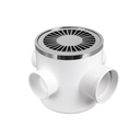 Ver imagem 1 de Caixa Sifonada Redonda Três Entradas 100 x 100 x 50mm Com Grelha Cromada Durín