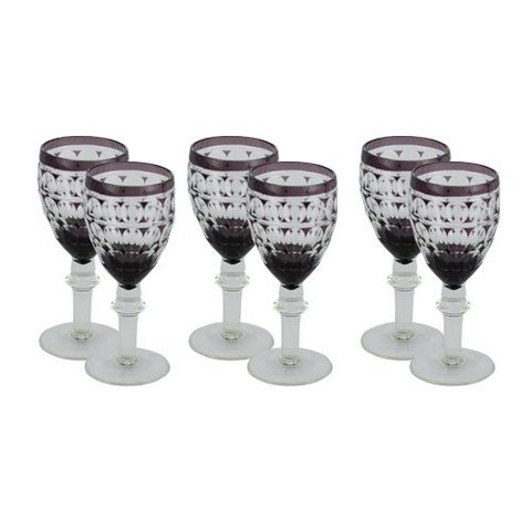 Jogo de 6 Taças Roxa para Licor  - 13,5x8,5x8,5cm - Sabor com Sofisticação - Elegância Clássica!
