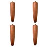 Kit 4 Pés Palito 15cm Madeira Castanho para Puff Poltrona Móveis Rack - 1