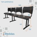 Ver imagem 4 de Cadeira Longarina para Recepção Iso 4 Lugares em Polipropileno Branco