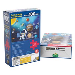 Quebra-Cabeça Infantil - 100 Peças - Conhecendo os Planetas - Grow - 3