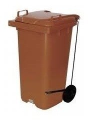 Lixeira Contêiner 120 Litros com Pedal Lateral Tipo Gari Cor:laranja - 7