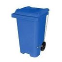 Ver imagem 4 de Lixeira Contêiner 120 Litros com Pedal Lateral Tipo Gari Cor:laranja