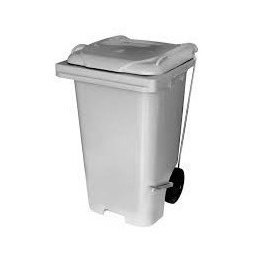 Lixeira Contêiner 120 Litros com Pedal Lateral Tipo Gari Cor:laranja - 1