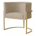 Ver imagem 2 de Kit 2 Poltronas Decorativas Base Metal para Sala Jantar Estar Recepção Clínica Consultório Capuccino