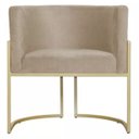 Ver imagem 5 de Kit 2 Poltronas Decorativas Base Metal para Sala Jantar Estar Recepção Clínica Consultório Capuccino