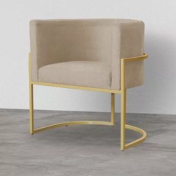 Kit 2 Poltronas Decorativas Base Metal para Sala Jantar Estar Recepção Clínica Consultório Capuccino - 4