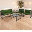 Ver imagem 1 de Conjunto 2 Poltronas 1 Namoradeira e 1 Mesa de Centro Córdova em Aço Carbono e Fibra Sintética Acess