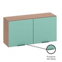Ver imagem 3 de Armário Aéreo 120 Cm 2 Portas Etna Poliman Móveis Carvalho Oak/menta