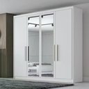 Ver imagem 1 de Guarda Roupa Moderni 4 Portas 3 Gavetas 1 Espelho Cor:branco