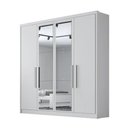 Ver imagem 2 de Guarda Roupa Moderni 4 Portas 3 Gavetas 1 Espelho Cor:branco