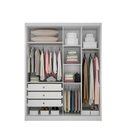 Ver imagem 3 de Guarda Roupa Moderni 4 Portas 3 Gavetas 1 Espelho Cor:branco