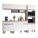 Ver imagem 1 de Armário de Cozinha Completa Atlanta Unique 5 Módulos 225cm Branca Móveis Carraro