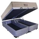 Ver imagem 5 de Cama Box Baú Casal Suede Bipartido + Colchão Ortobom Airtech Molas Ensacadas 65x138x188 Cinza
