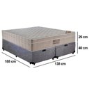 Ver imagem 6 de Cama Box Baú Casal Suede Bipartido + Colchão Ortobom Airtech Molas Ensacadas 65x138x188 Cinza