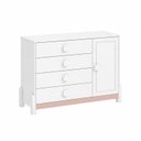 Ver imagem 2 de Cômoda Infantil 4 Gavetas com Porta e Cabideiro Linha Luna Branco/Neve/Renda