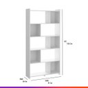 Ver imagem 3 de Estante Multiuso Livreiro com Nichos 91x183x30 cm Escritório Home Office Branco 0724 MDP - Prime