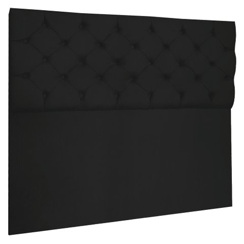 Cabeceira Capitonê King 195cm Jade Suede Preto SLK Decor Cabeceira Jade