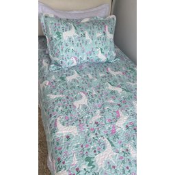 Cobre Leito Dupla Face Infantil Solteiro 2pçs Estampado:verde Claro - 2