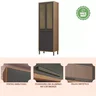 Paneleiro 4 Portas com Palha Sintética 100% MDF Vicenza Espresso Móveis  - 5