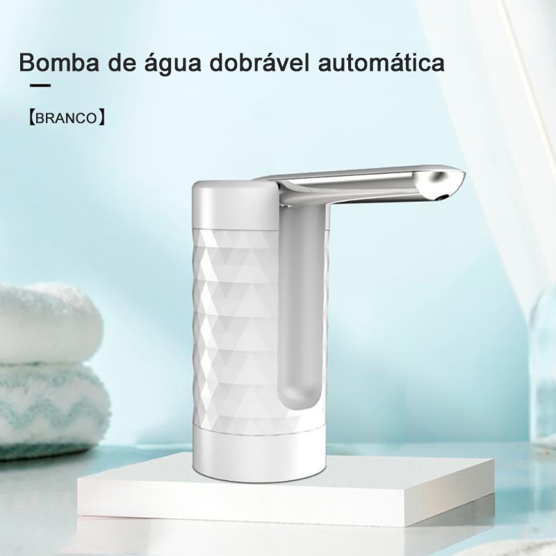 Bomba Agua Eletrica Dobravel 18L Filtro Automatico Galao Manual Multiuso Bebedouro Garrafao - 6