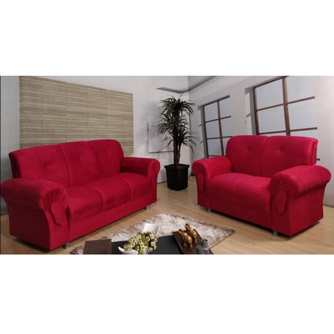 Sofá 2 e 3 Lugares Vermelho 608 Fortaleza