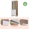 Paneleiro 4 Portas com Palha Sintética 100% MDF Vicenza Espresso Móveis  - 5