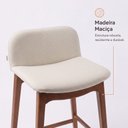 Ver imagem 3 de Kit 02 Banquetas Altas Arabella Madeira Maciça Estofada Encosto Curvo Linho Cru - Desk Design