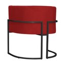 Ver imagem 5 de Kit 2 Poltrona Luana Suede Vermelho Base Preto Luxo - Fm
