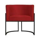 Ver imagem 4 de Kit 2 Poltrona Luana Suede Vermelho Base Preto Luxo - Fm