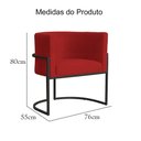 Ver mais imagens de Kit 2 Poltrona Luana Suede Vermelho Base Preto Luxo - Fm