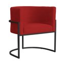 Ver imagem 2 de Kit 2 Poltrona Luana Suede Vermelho Base Preto Luxo - Fm