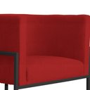 Ver imagem 6 de Kit 2 Poltrona Luana Suede Vermelho Base Preto Luxo - Fm