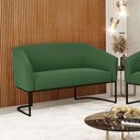 Ver imagem 5 de Sofá Namoradeira 2 Lugares Base Industrial Preto Stella Suede D03 - D'Rossi Cor Verde